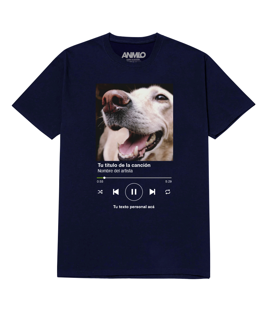 Polera personalizada con la foto que quieras y tu nombre de canción favorita