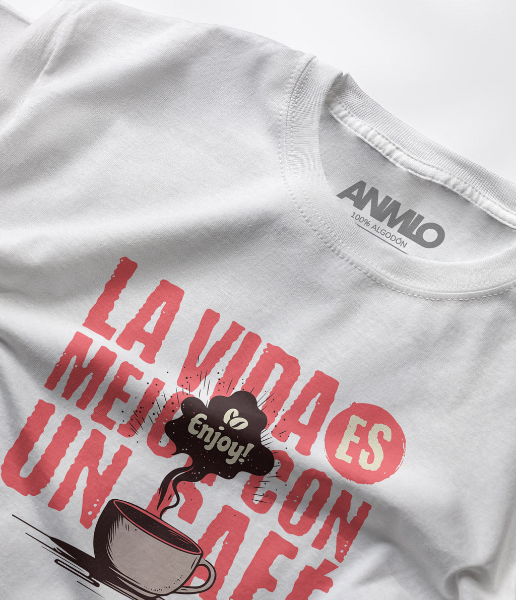 Polera - La vida es mejor con un café