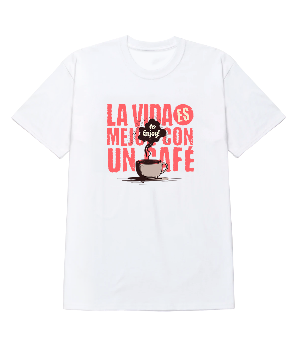 Polera - La vida es mejor con un café