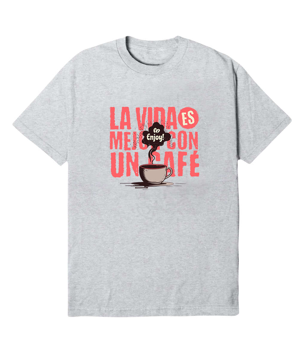 Polera - La vida es mejor con un café