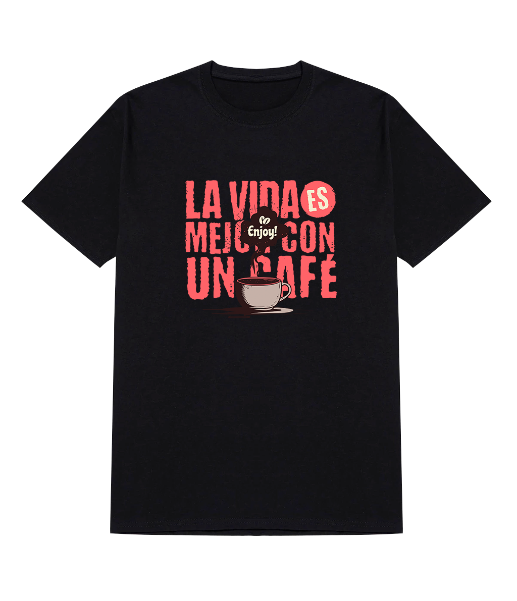 Polera - La vida es mejor con un café