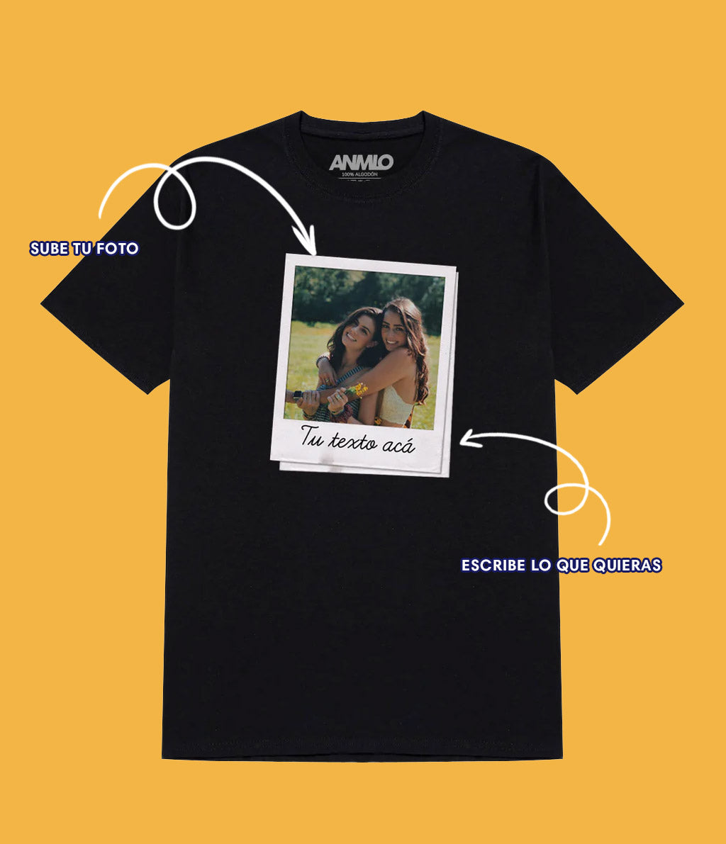 Polera personalizada con la foto que quieras en estilo polaroid