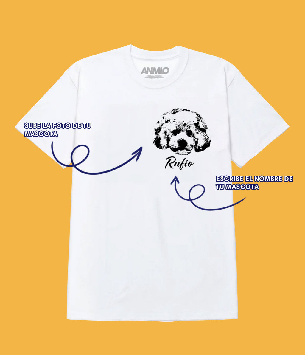 Polera personalizada con un retrato de tu mascota