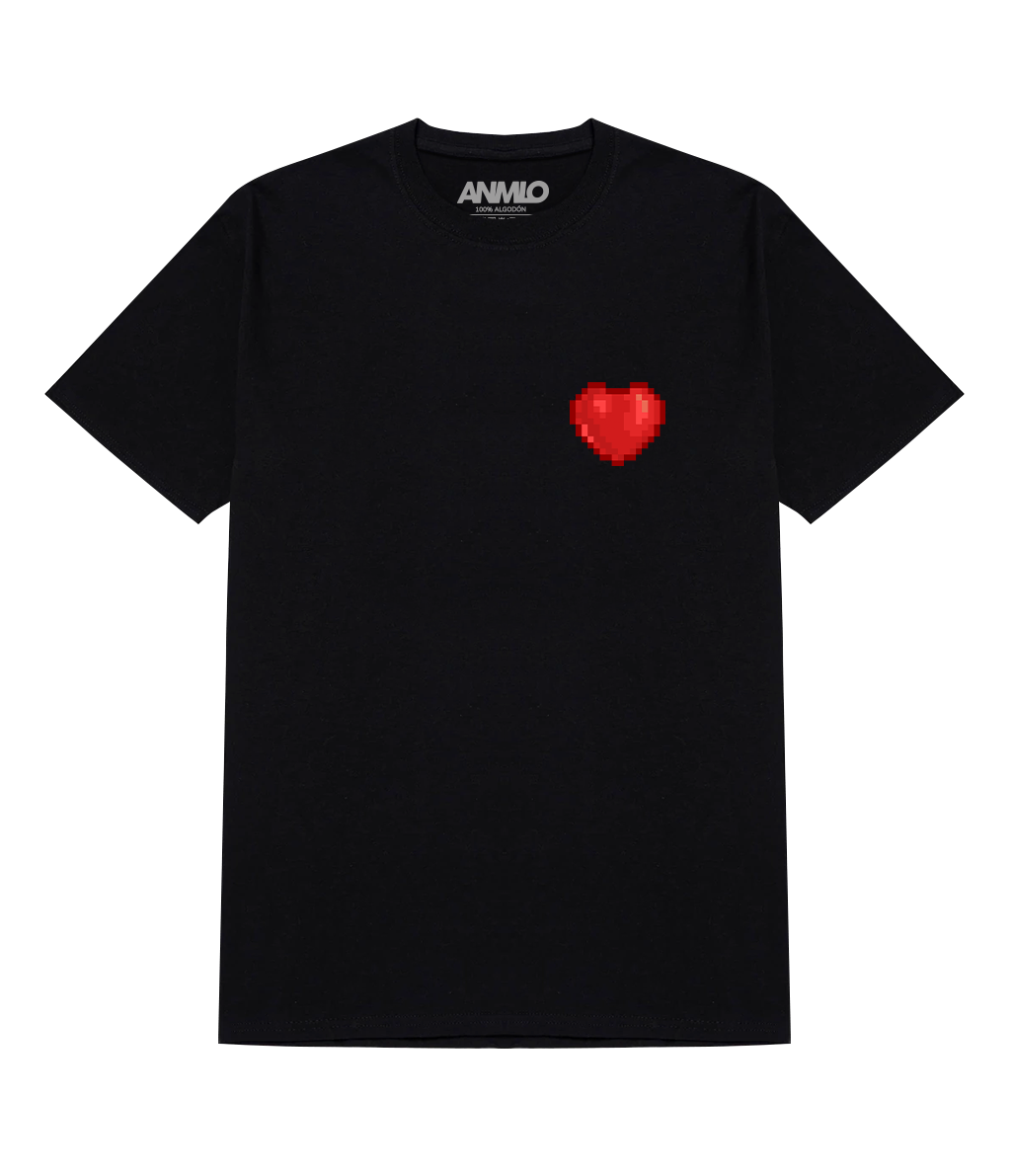 Polera - Corazón 8 Bit