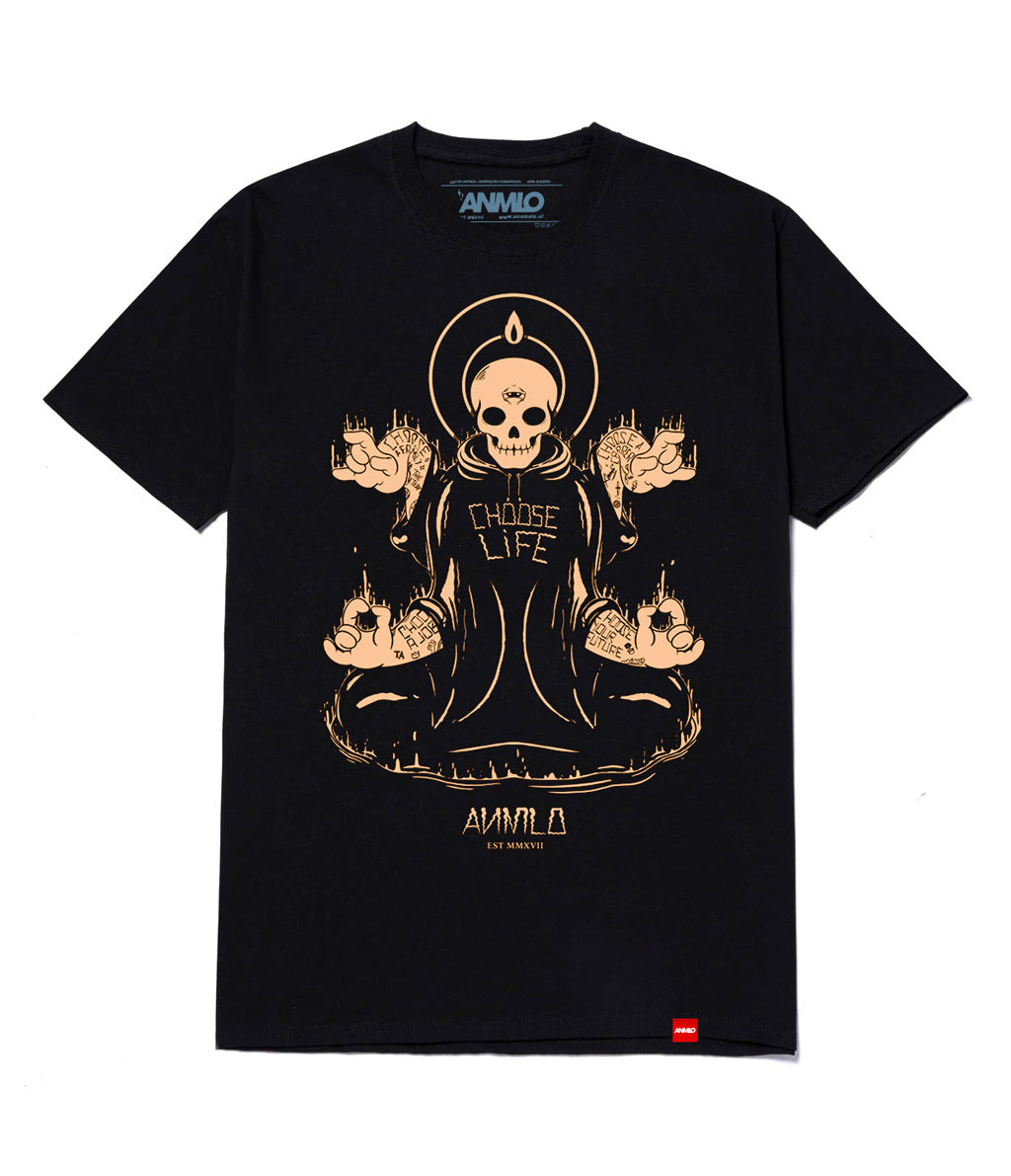 POLERA NEGRA STREETWEAR ANOMALO CHOOSE LIFE