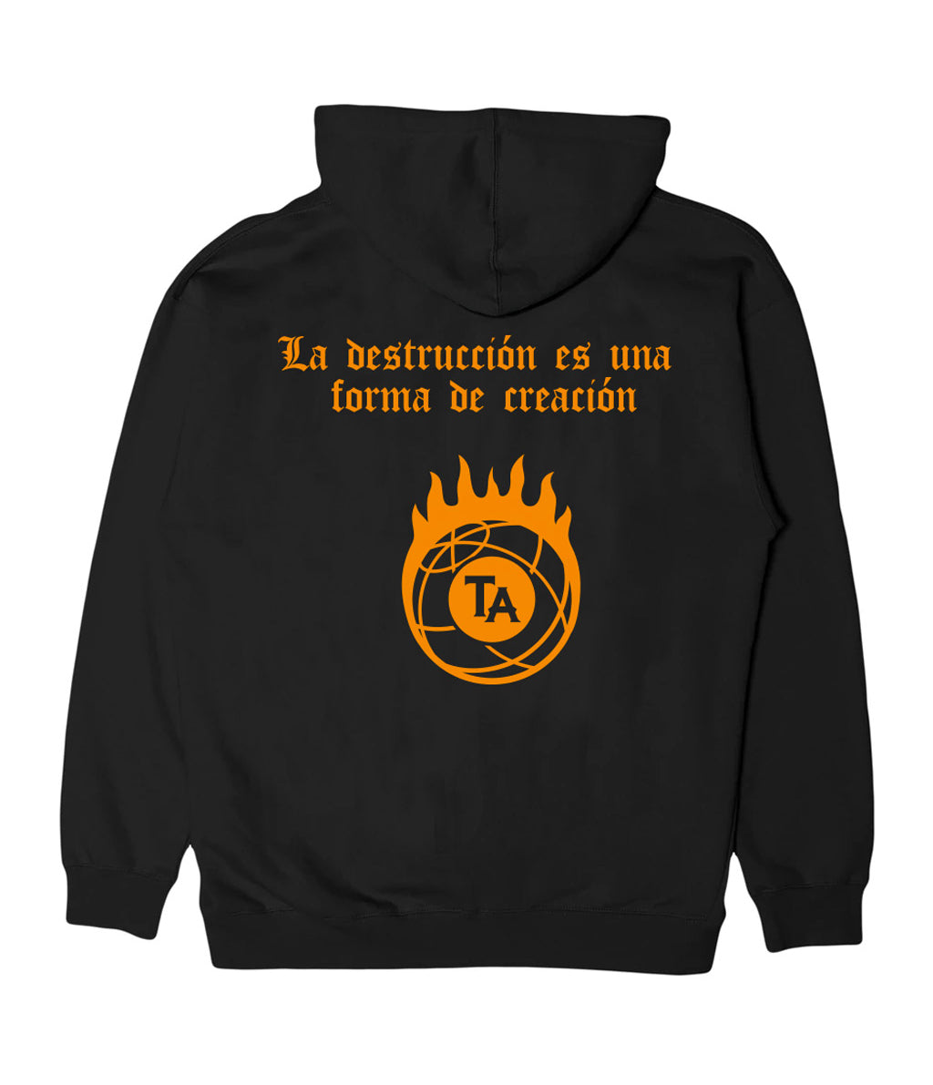 POLERON NEGRO STREETWEAR CANGURO ANOMALO CONEJO ESPALDA