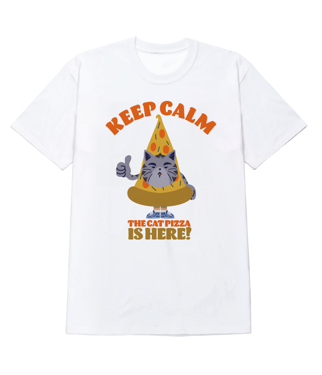 Polera - Keep calm, the cat pizza is here!