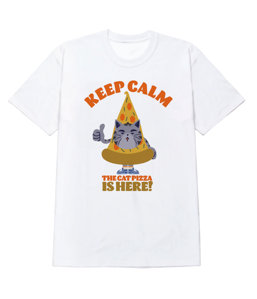 Polera - Keep calm, the cat pizza is here!