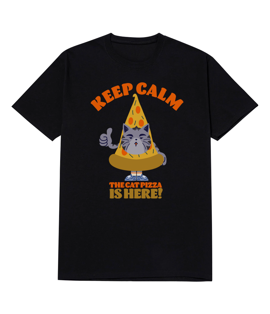 Polera - Keep calm, the cat pizza is here!