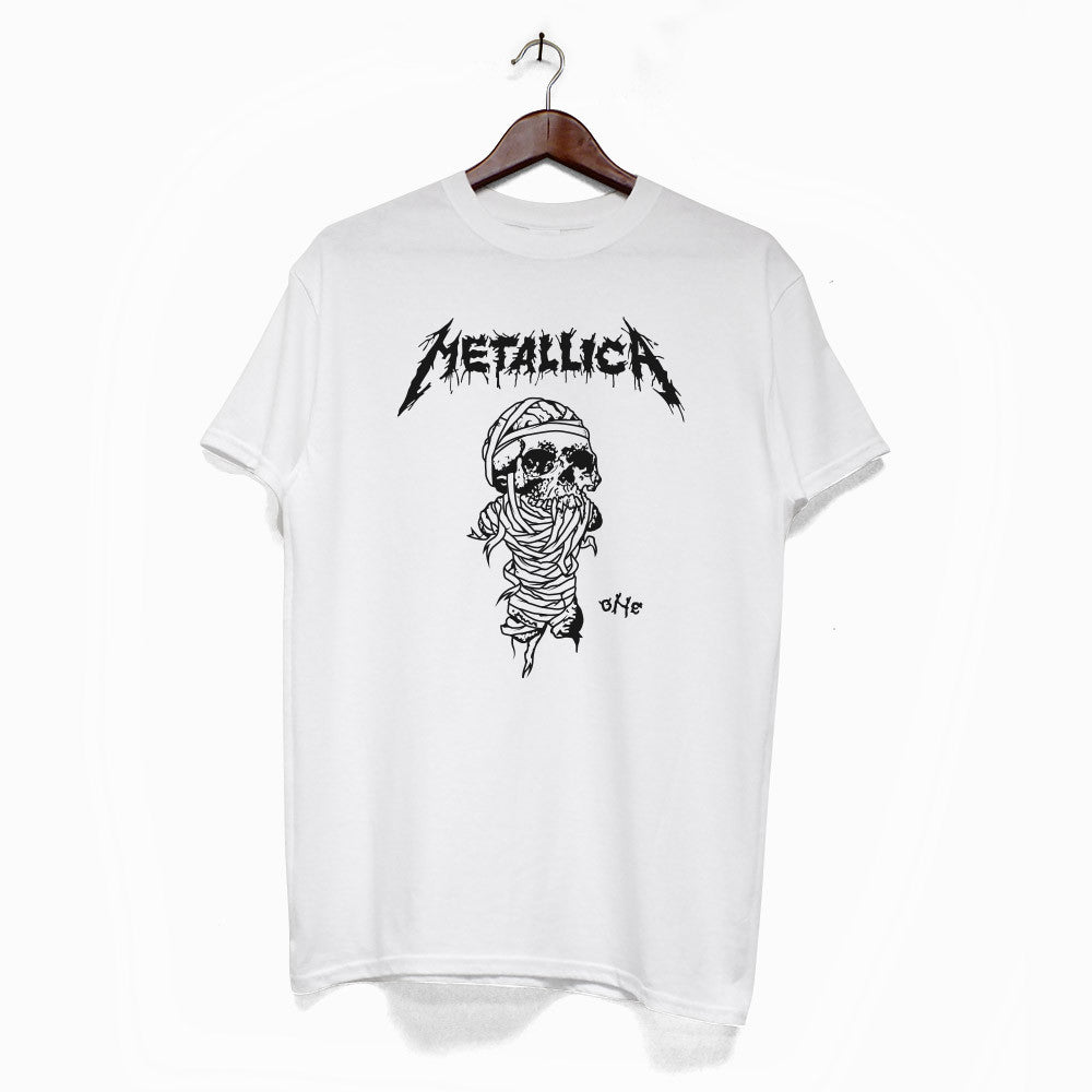 Polera Metallica para hombre 100% algodón impreso en serigrafía