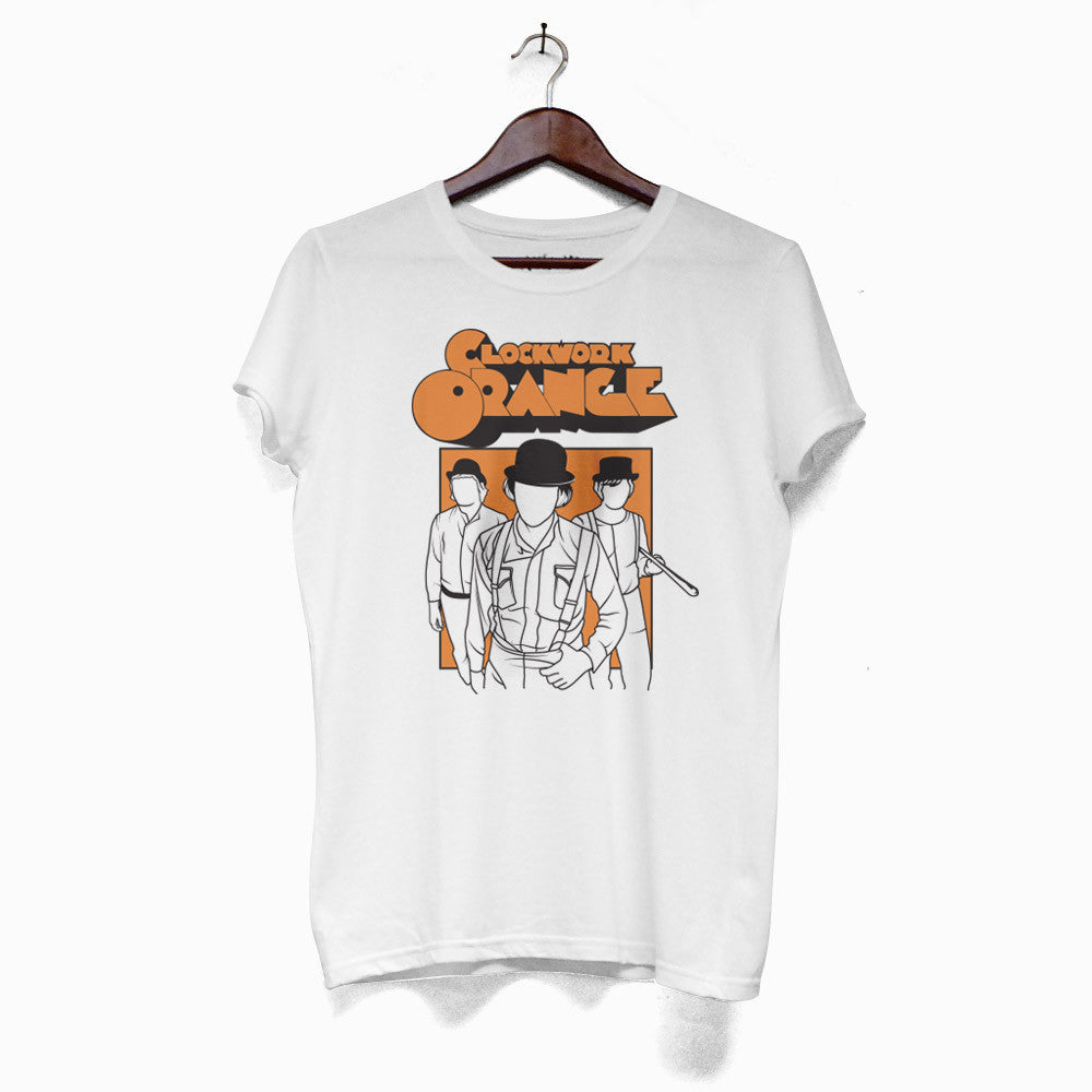 Polera Naranja Mecánica para hombre 100% algodón impreso en serigrafía